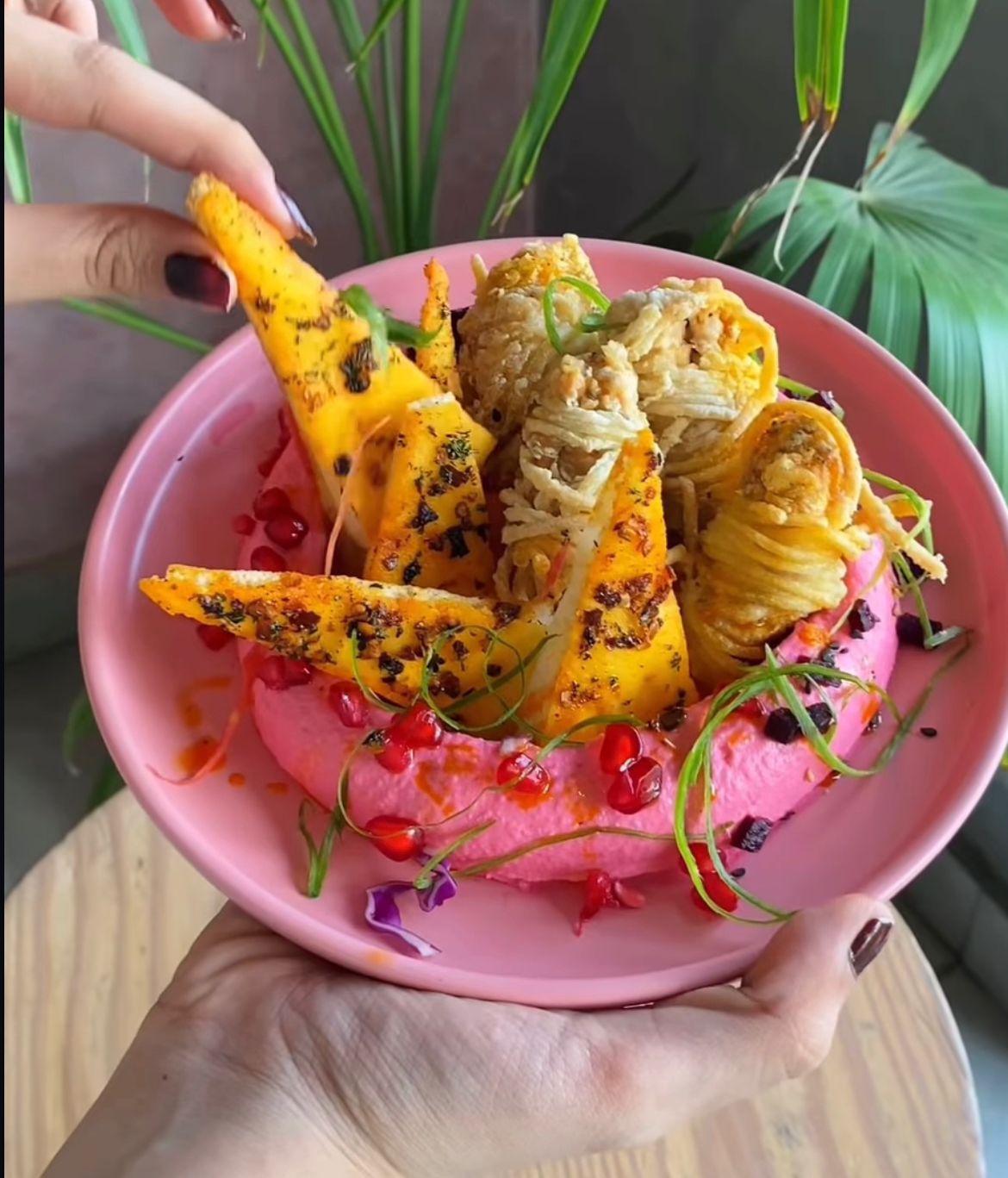 Beet Hummus and Chicken Popers